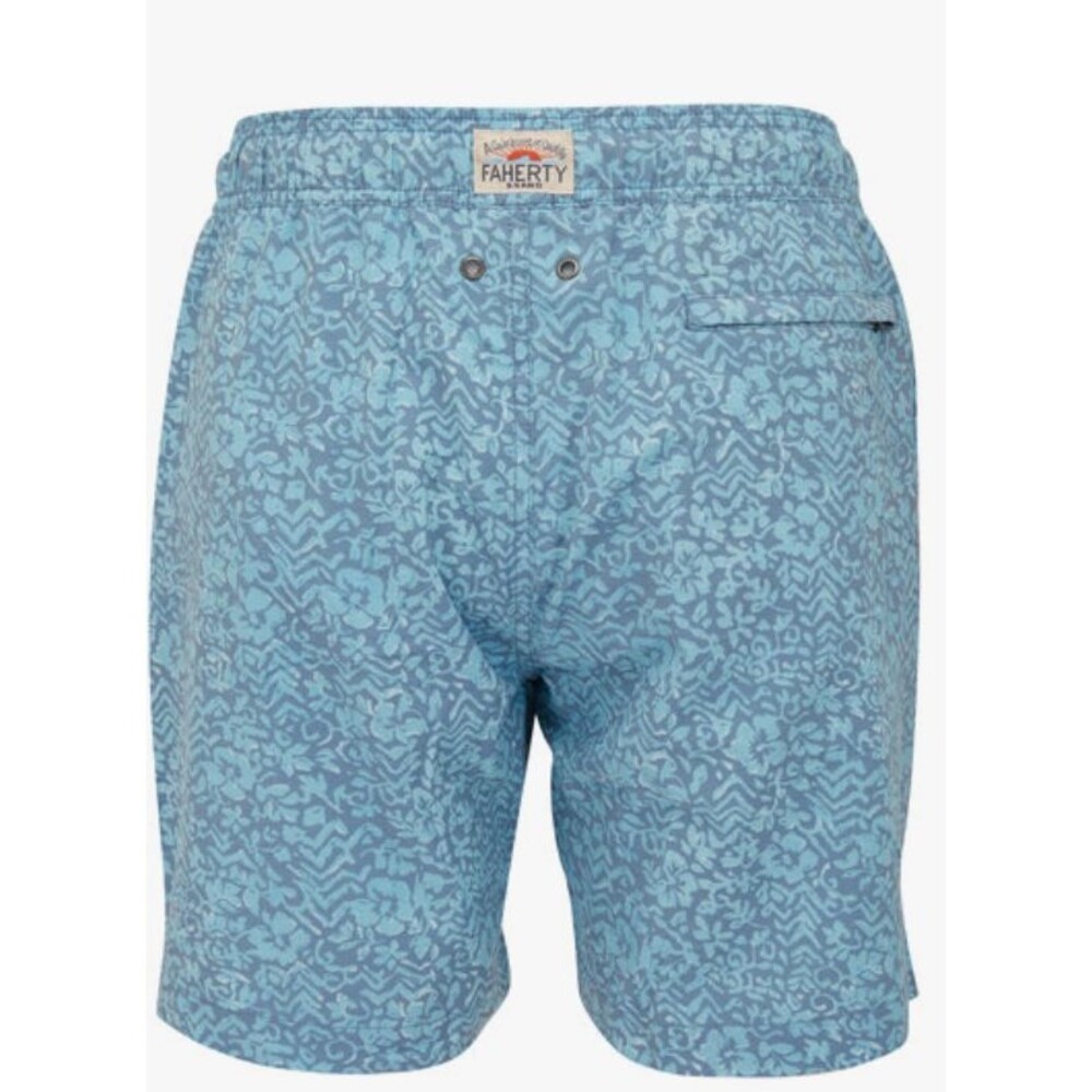 Faherty Beacon Teal Floral Swim Trunks Xl 8" inseam